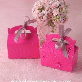 Embossed gift boxes project from Where Women Create