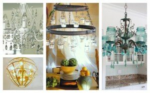 re-purposed up-cycled chandeliers