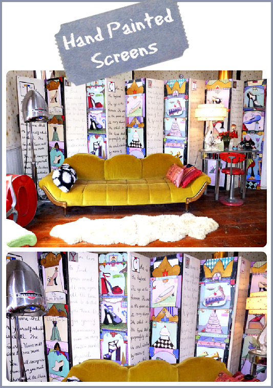 hand painted room divider