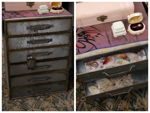 Industrial 6 Drawer Metal Cabinet reproduction