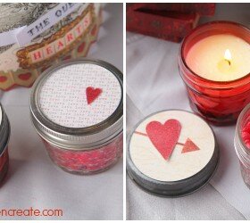 Heart Decorated Mason Jar Lids